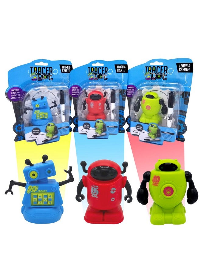 Tracerbot - Green - Mini Inductive Robot That Follows The Black Line You Draw. Fun, Educational, And Interactive Stem Toy With Limitless Ways To Play! Promotes Logic And Creativity Training