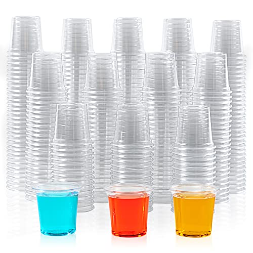 Lilymicky 1000 PACK 1 oz Plastic Shot Glasses 1 Ounce Clear Disposable Party Cups for Vodka Whiskey Tequila Mini Plastic Containers for Sauce and Sample Tasting - Image 2