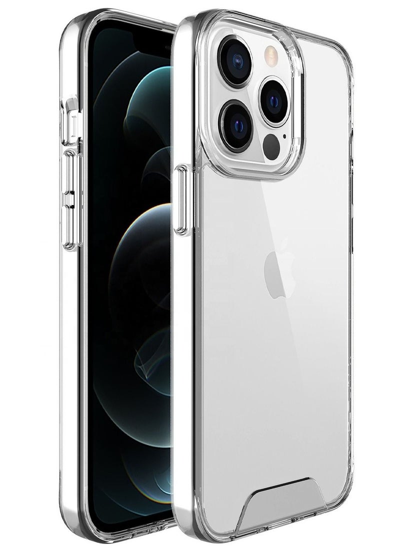 Generic - Case Transparent Mental Button Space Heavy Duty Shockproof Crystal 2 IN 1 Shockproof Case For IPhone 12 Pro Max - Image 1