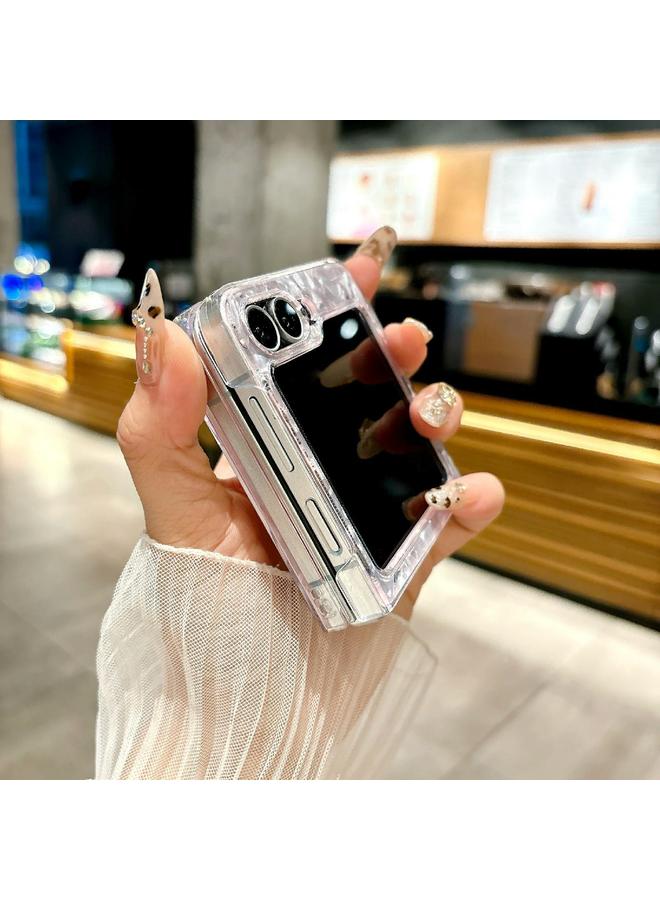 اس-توب جراب لهاتف Samsung Galaxy Z Flip3 5G، جراب MagSafe بتصميم صدفي لؤلؤي - Image 4