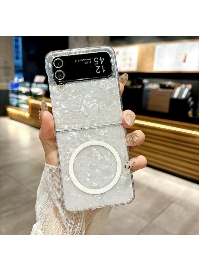 اس-توب جراب لهاتف Samsung Galaxy Z Flip3 5G، جراب MagSafe بتصميم صدفي لؤلؤي - Image 2