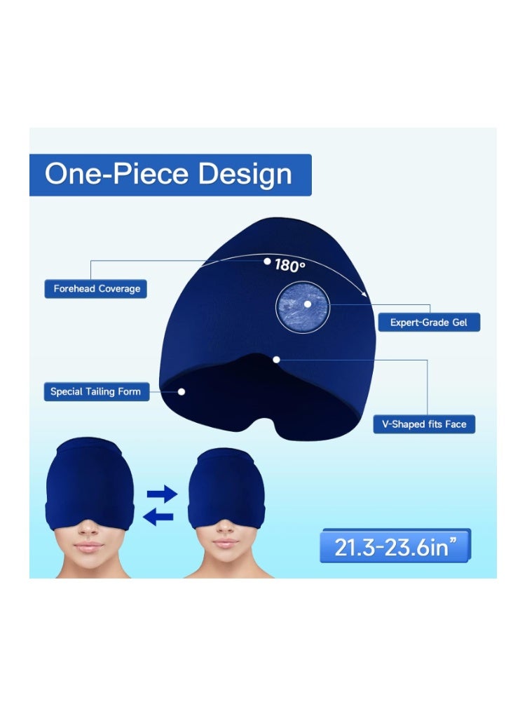 VANLON Headache Hat for Migraine, Headache Migraine Relief Cap for Tension Headache Migraine Relief, One Size Fits All Headache Hat with Reusable Ice Gel Pack for Puffy Eyes, Sinus & Stress Relief - Image 3