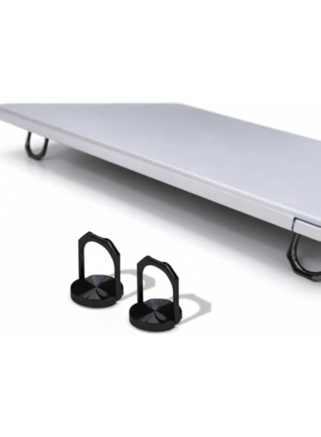 Invisible Mini Laptop Stand (2-Pack) — Foldable Metal Kickstand Riser for Cooling & Ergonomic Typing, Adhesive Portable Notebook Holder Fits 13–17 Inch Laptops, Zinc Alloy, Gunmetal - Image 1