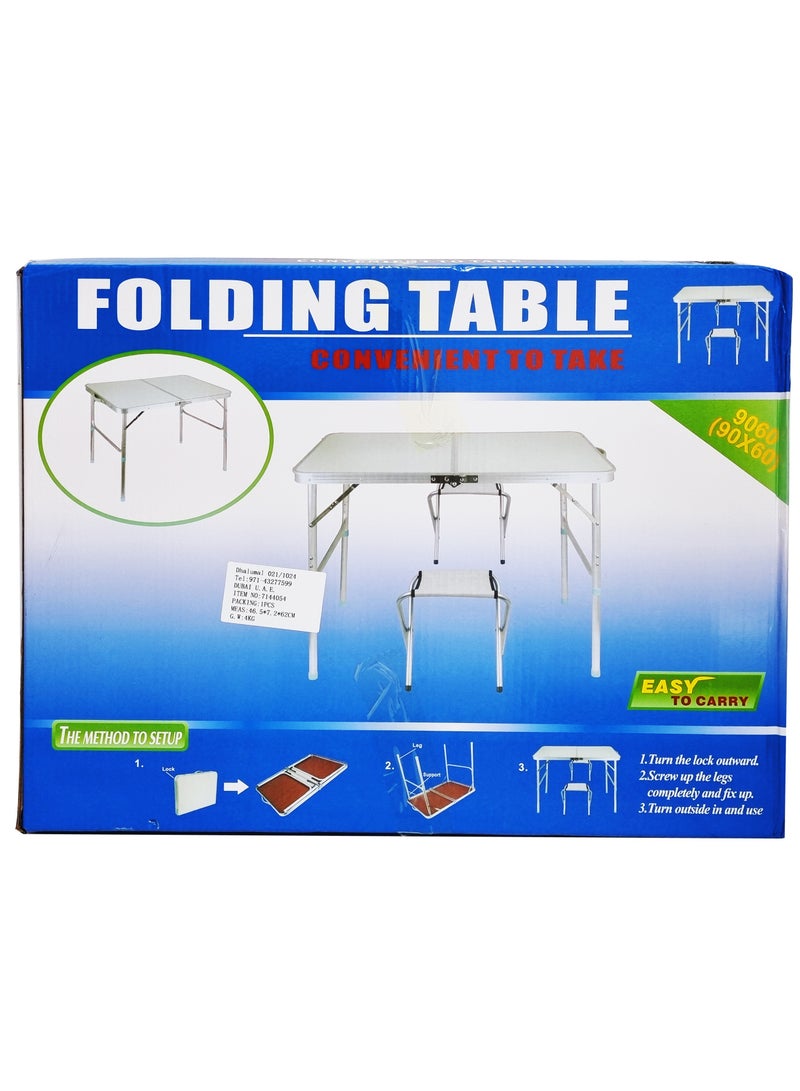 Portable Folding Picnic Table with Chair for Indoor and Outdoor Use - Camping Table Set - 90x60CM - Image 1