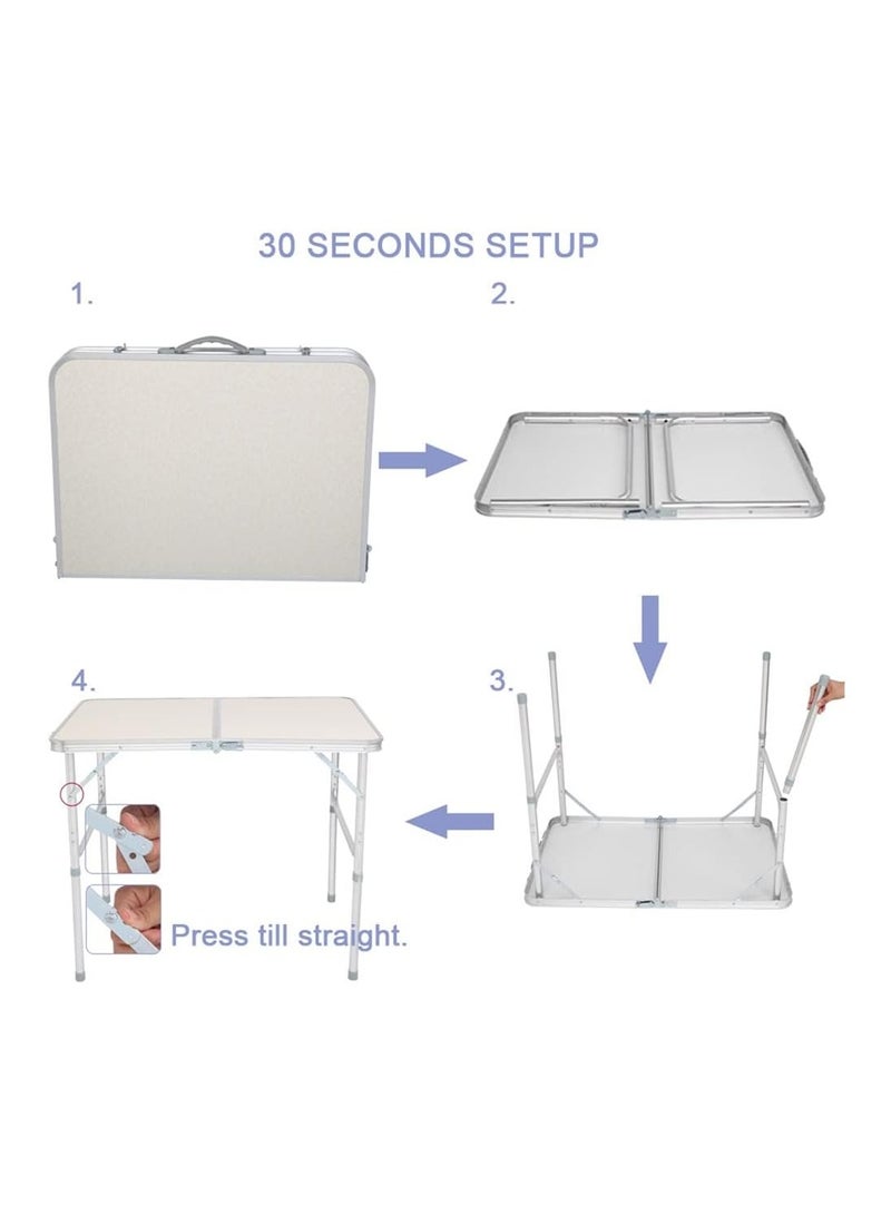Portable Folding Picnic Table with Chair for Indoor and Outdoor Use - Camping Table Set - 90x60CM - Image 3