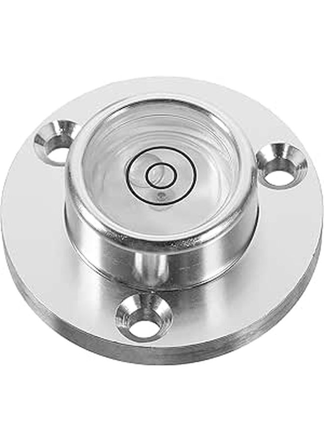 Vertical Circular Bubble Level With Flange 34x20x12mm Silver Metal Housing Precision Spirit Leveler For Construction DIY Horizontal Measurement Layout - Image 1
