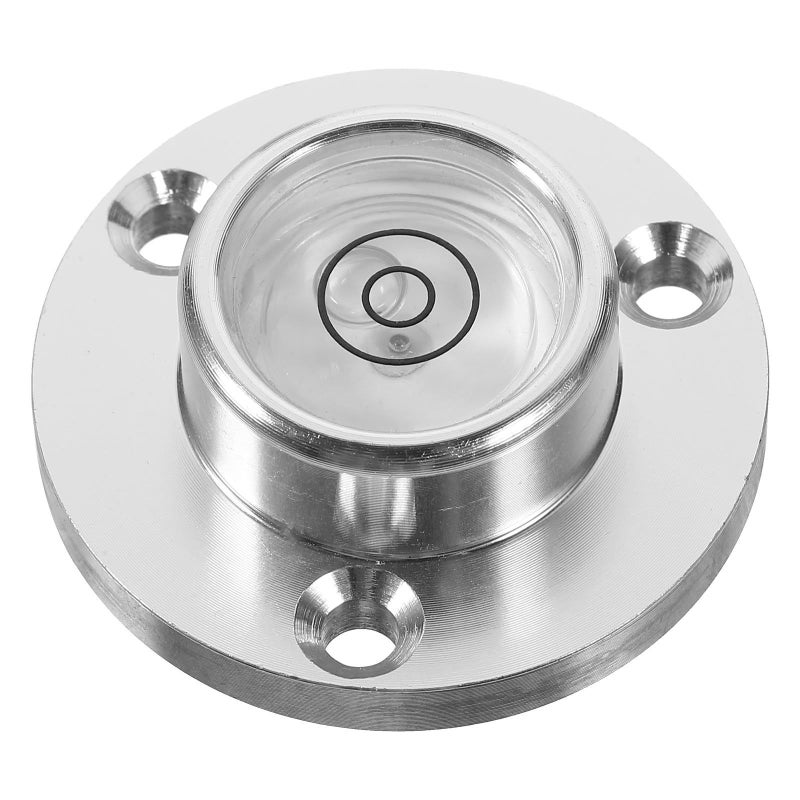 Vertical Circular Bubble Level With Flange 34x20x12mm Silver Metal Housing Precision Spirit Leveler For Construction DIY Horizontal Measurement Layout - Image 2