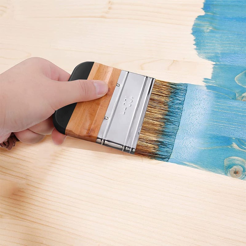 Like-It Like It 3-Piece Chalk & Wax Paint Brush Set - Flat, Pointed & Round Bristle Brushes for Wood Furniture & Home Decor - Brown & Black Synthetic Bristles - Image 5