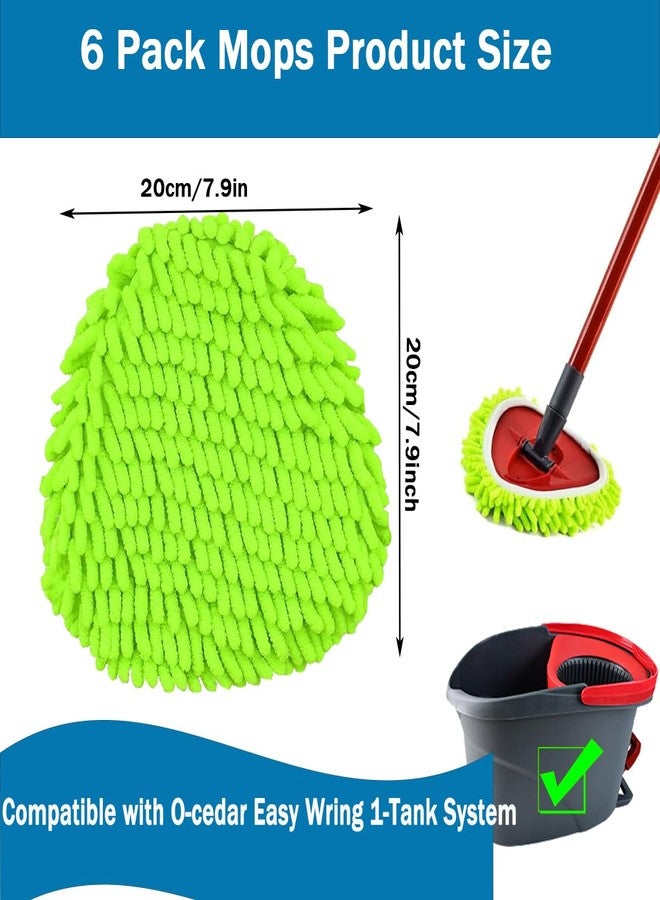 YWSHF Spin Mop Heads Replacements Compatible with Ocedar Easywring 1 Tank System 6 Pack Microfiber Chenille Mops Pad Refill for O Cedar Floor Clean,Washable Dry/Wet Use Dust Mops - Image 2