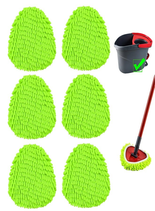 YWSHF Spin Mop Heads Replacements Compatible with Ocedar Easywring 1 Tank System 6 Pack Microfiber Chenille Mops Pad Refill for O Cedar Floor Clean,Washable Dry/Wet Use Dust Mops - Image 1