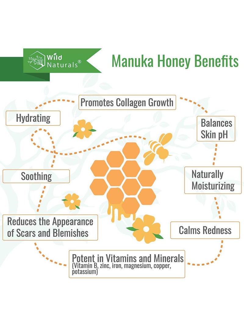 Wild Naturals - Manuka Honey Cream Moisturizer for Dry Skin - Eczema Honey Cream Face Moisturizer for Sensitive Skin - Soothing & Redness Relief Face Cream for Dry Skin - Face, Hand & Body Moisturizer for Women & Men - Image 1