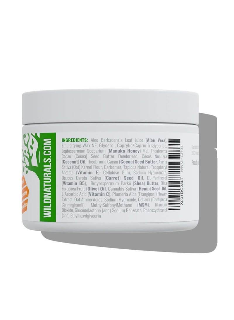 Wild Naturals - Manuka Honey Cream Moisturizer for Dry Skin - Eczema Honey Cream Face Moisturizer for Sensitive Skin - Soothing & Redness Relief Face Cream for Dry Skin - Face, Hand & Body Moisturizer for Women & Men - Image 1