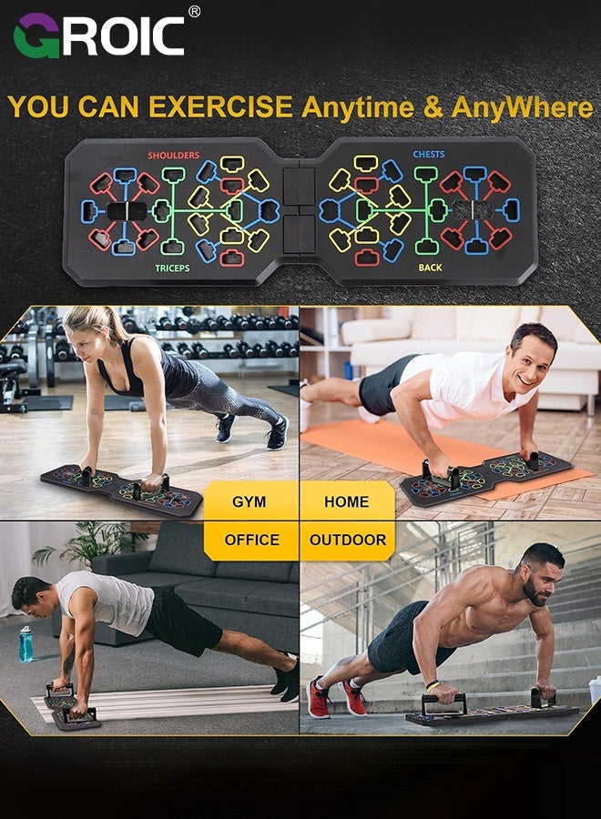 GROIC T-Shaped Push Up Board, 44-Hole Multifunctional Home Gym Equipment for Chest, Back, Shoulder & Triceps, Foldable Fitness Trainer with Non-Slip Grips - Image 4