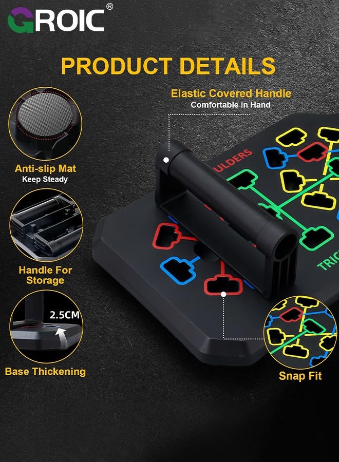 GROIC T-Shaped Push Up Board, 44-Hole Multifunctional Home Gym Equipment for Chest, Back, Shoulder & Triceps, Foldable Fitness Trainer with Non-Slip Grips - Image 5