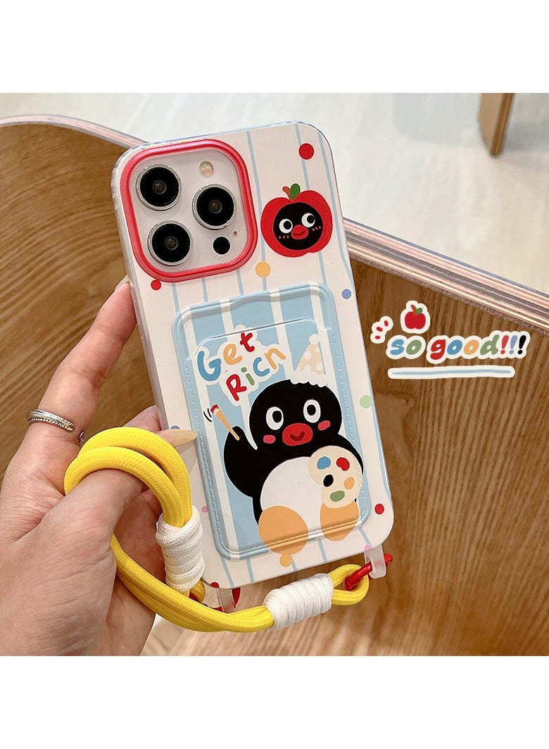 general Case for iPhone 16 Pro Max, cute cartoon print kawaii design girly aesthetics cartoon pattern for women girls teenagers soft TPU phone case with lanyard - Image 1