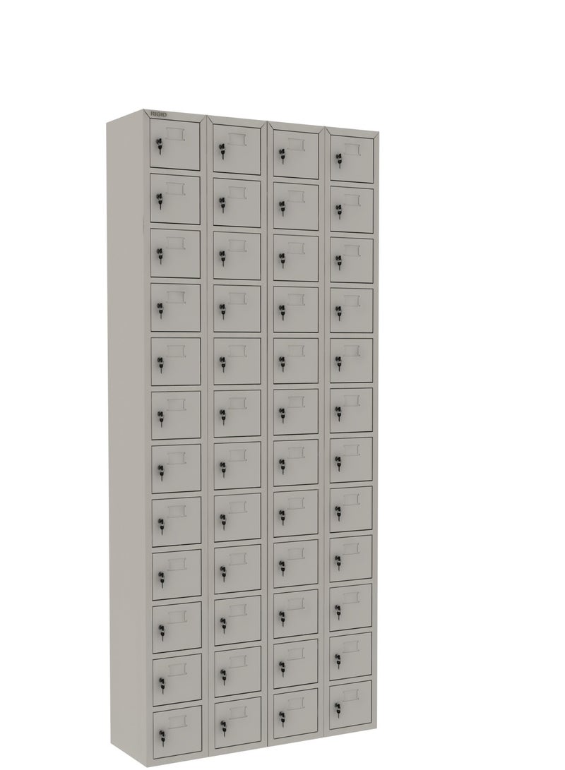 RIGID 48-Door Storage Locker Steel Filing Cabinet with Secure Key Lock Multipurpose Organizer for Office, School, Colleges & Staff Room (26D x 80W x 183H CM) – Assembled - Image 3