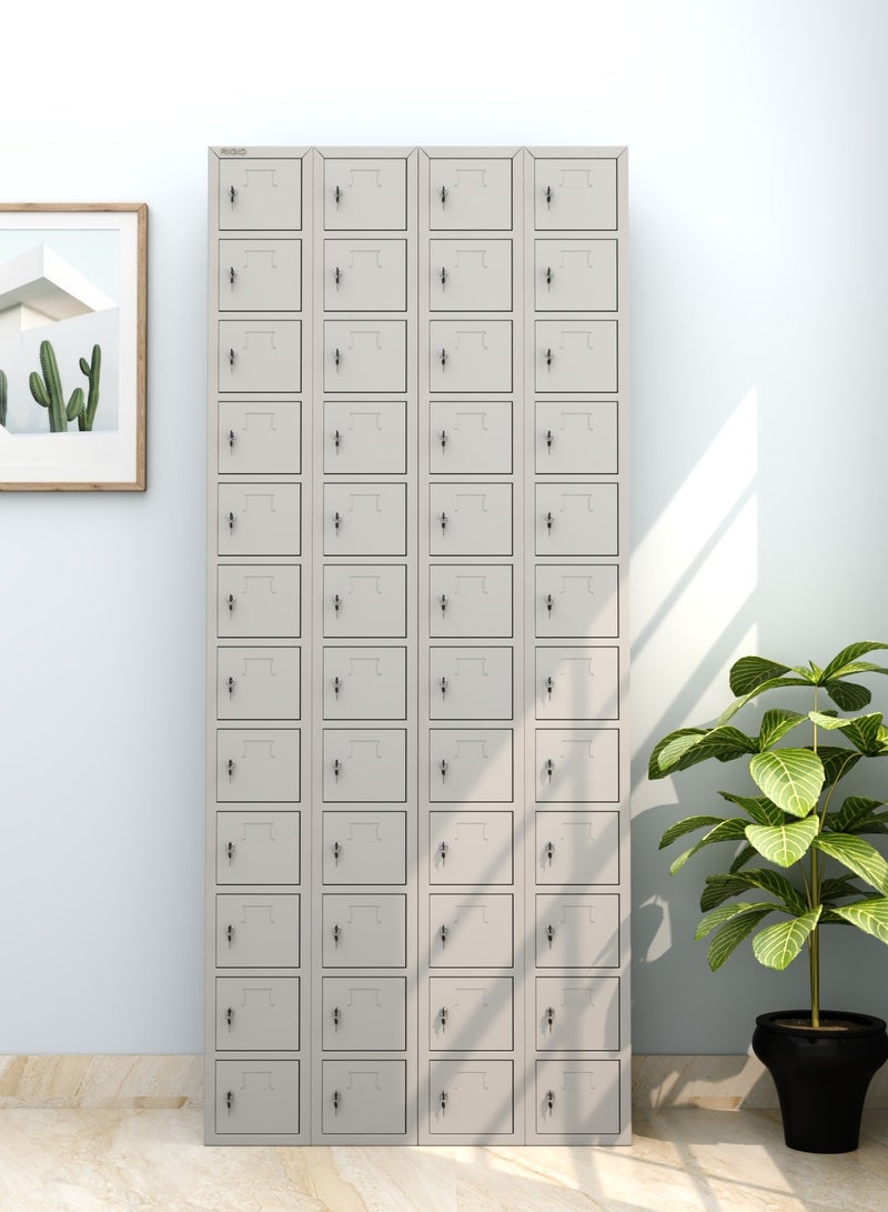 RIGID 48-Door Storage Locker Steel Filing Cabinet with Secure Key Lock Multipurpose Organizer for Office, School, Colleges & Staff Room (26D x 80W x 183H CM) – Assembled - Image 4