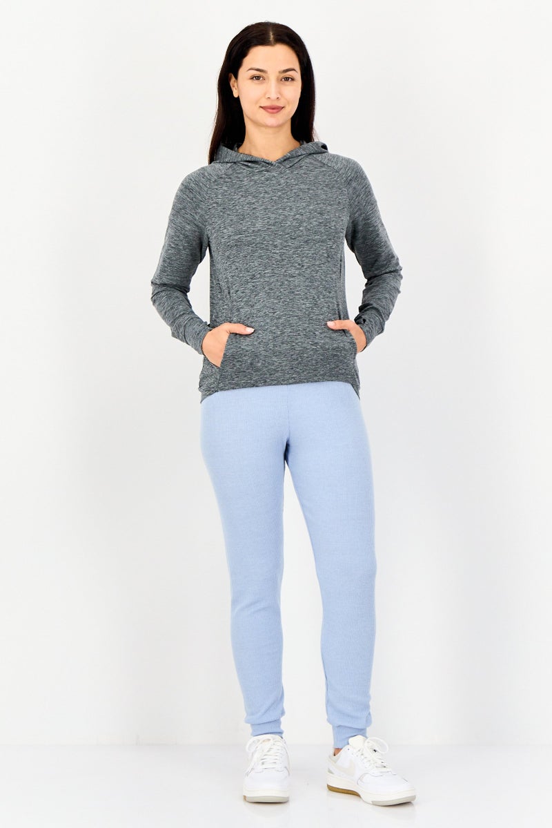 asics Women Sportswear Fit Long Sleeve Training Hoodie, Charcoal Heather - Image 3