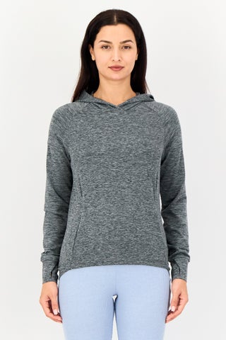 Women Sportswear Fit Long Sleeve Training Hoodie, Charcoal Heather
