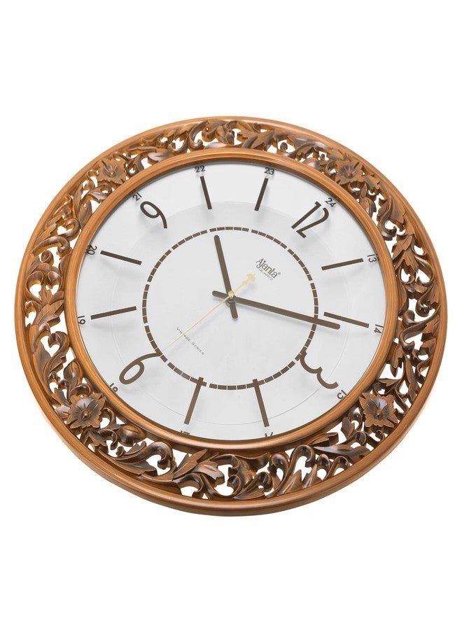 Orpat Ajanta Wall Clock for Home and Offices Silent Sweep Movement 16 Inches Wall Clock (Teak_40 x 40 x 4 cm) - Image 3