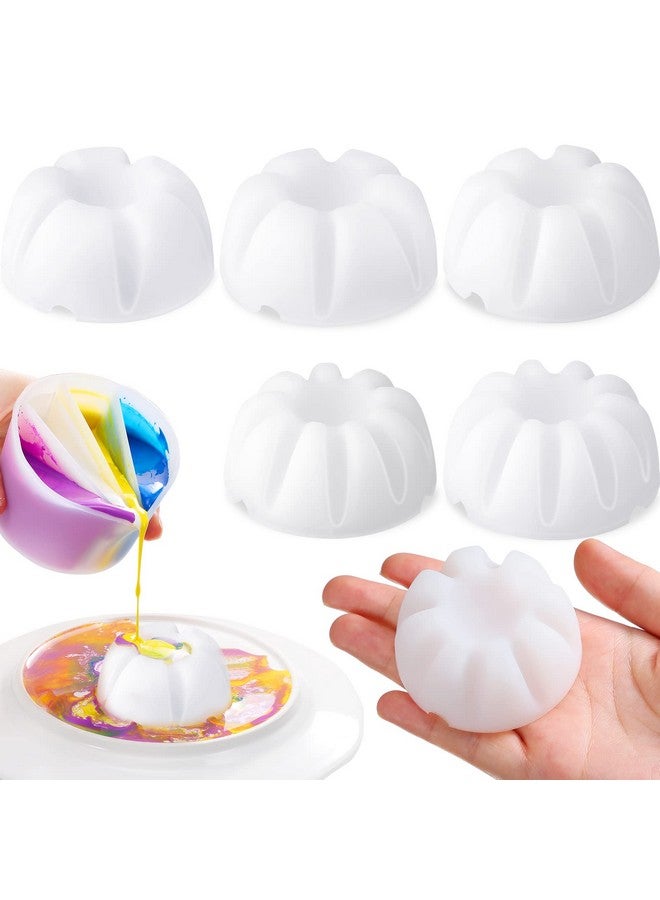 Zubebe 6 Pcs Flower Pour Cup For Paint Pouring 510 Slots Acrylic Paint Pouring Split Cup Multi Slot Acrylic Paint Tools Reverse Flower Dip Fluid Painting Supplies(White) - Image 1