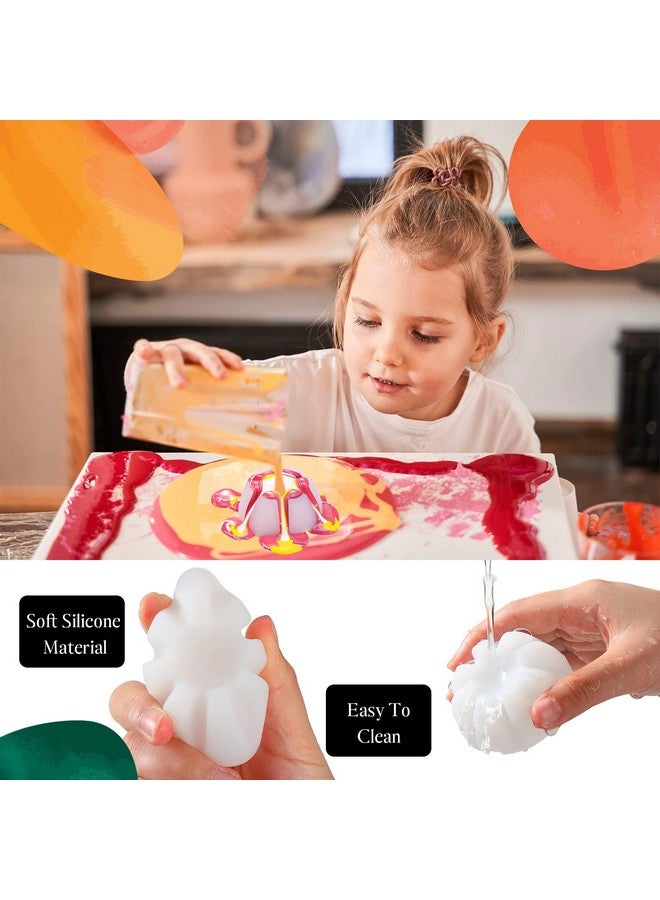 Zubebe 6 Pcs Flower Pour Cup For Paint Pouring 510 Slots Acrylic Paint Pouring Split Cup Multi Slot Acrylic Paint Tools Reverse Flower Dip Fluid Painting Supplies(White) - Image 4