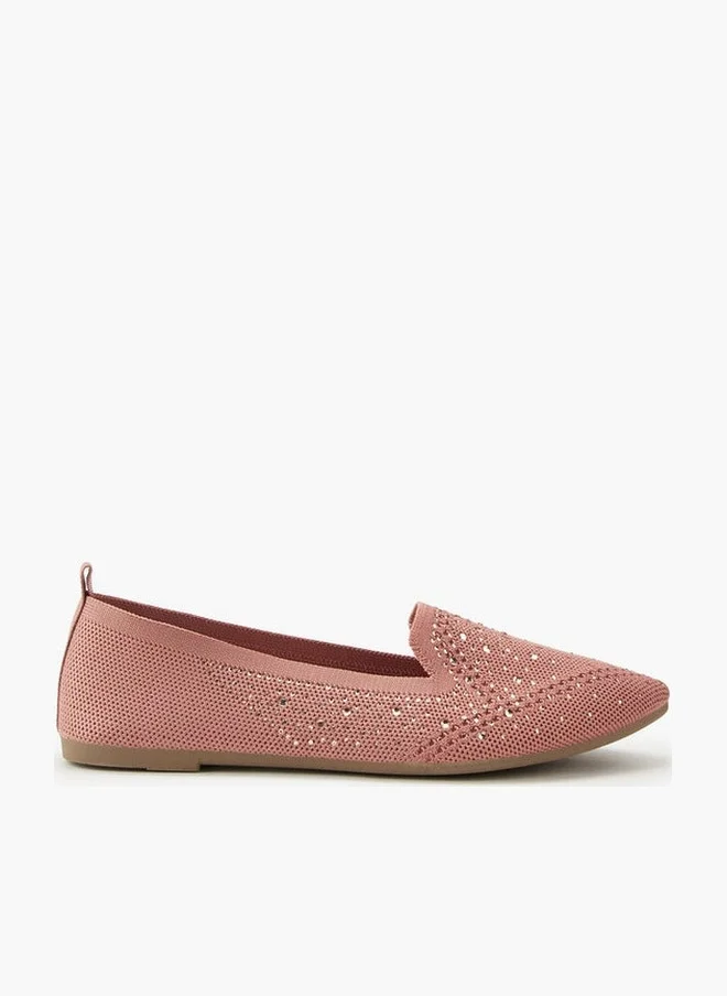 Flora Bella Embellished Slip-On Ballerina Shoes With Pull Tab