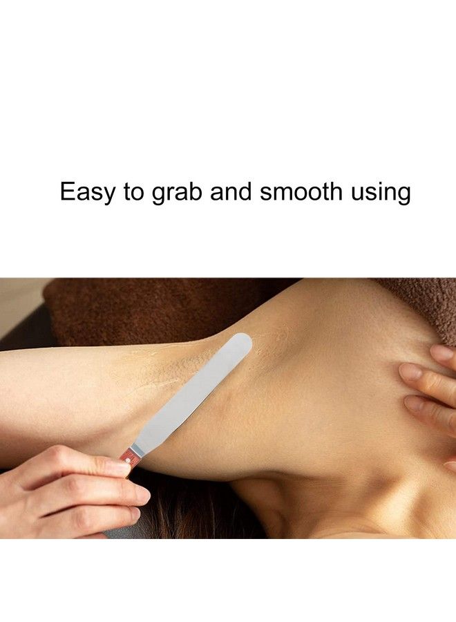 Sonew ملعقات شمع غير لاصقة ملعقات شمع معدنية مستقيمة جسم من الفولاذ المقاوم للصدأ عصا الشمع مع مقبض خشبي لإزالة الشعر - Image 5