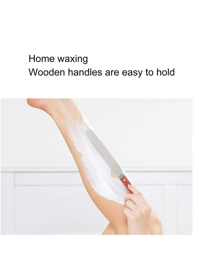 Sonew ملعقات شمع غير لاصقة ملعقات شمع معدنية مستقيمة جسم من الفولاذ المقاوم للصدأ عصا الشمع مع مقبض خشبي لإزالة الشعر - Image 4