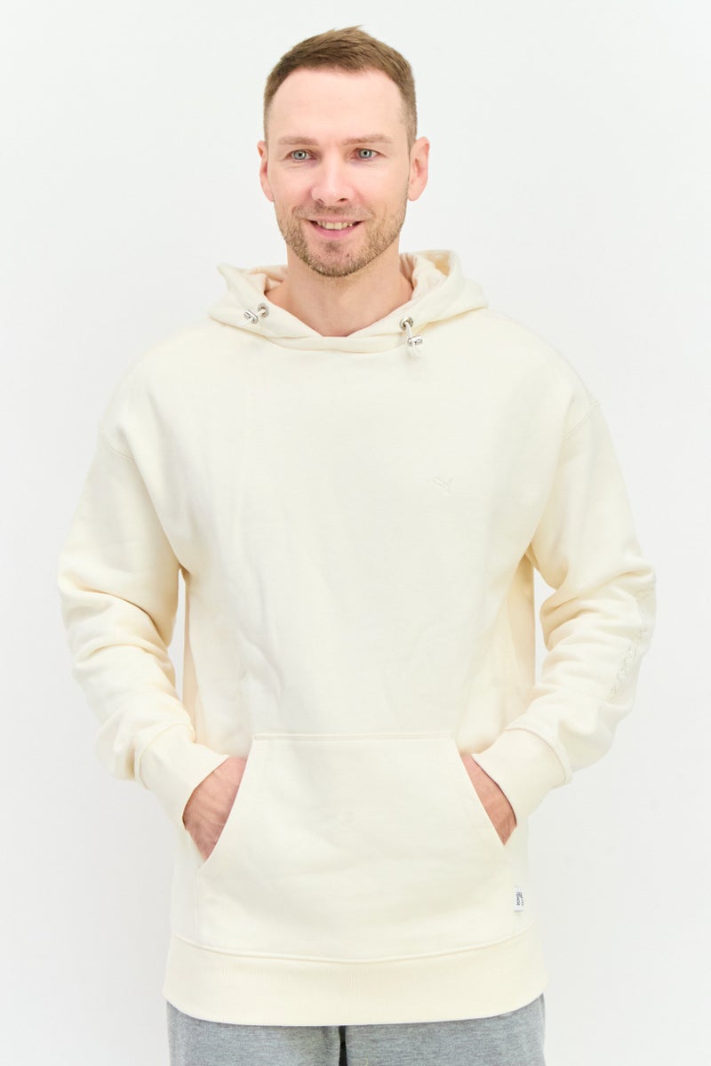 PUMA Men Sportswear Fit Long Sleeve Outdoor Hooded Sweatshirt, Cream  - Image 1