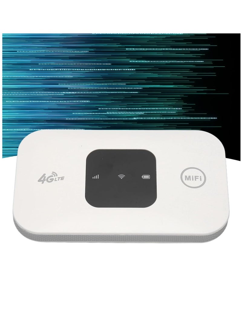 Wireless LTE Router, 2100mAh Battery 10 Devices Share 150Mbps SIM Card Slot Slim Compact 4G WiFi Router for Travel