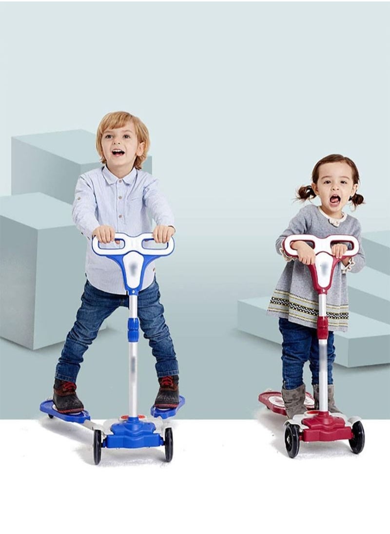 AGD - Folding Scooter 4 Wheels with Height Adjustable and Comfortable Non-slip Handle for Unisex Kids - Image 1