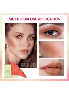 Jolilab Blush Stick Blush Cream Multipurpose Blush Stick Can Be Used For Blush And Lip Gloss And Eye Makeup Long Lasting Hydrating Professional Facial Beauty Cosmetic Makeup Blush (Orange)  - Image 4