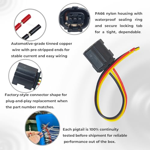 AUOSTMO Engine Camshaft Position Sensor Connector Pigtail, 90980-12353 645-744, Compatible with Toyota Tundra Tacoma 4Runner Camry Avalon Sienna Highlander RAV4 Corolla Prius Venza; Lexus GX460 RX350 - Image 3