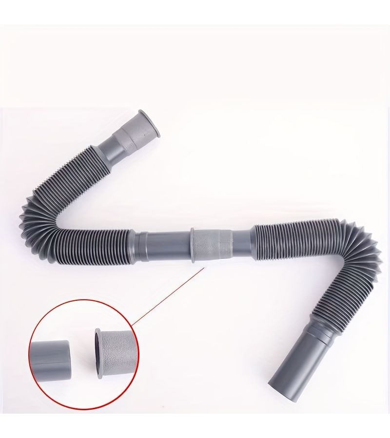 Grey Retractable Drain Pipe Odor Proof for Sinks Mop Pool with Steel Wire - Image 5