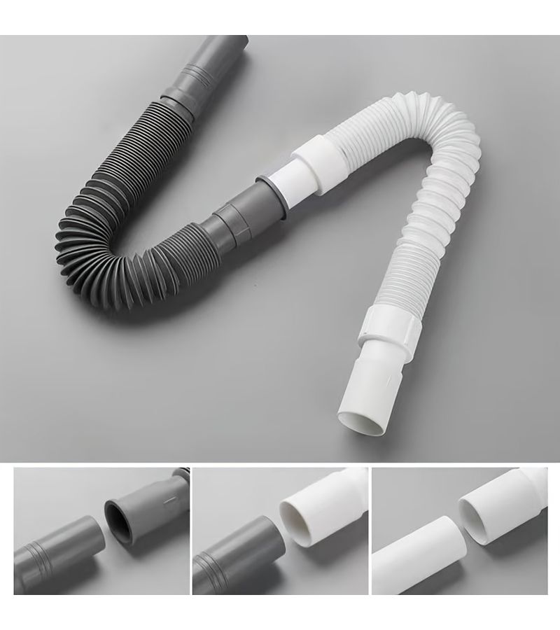 Grey Retractable Drain Pipe Odor Proof for Sinks Mop Pool with Steel Wire - Image 1