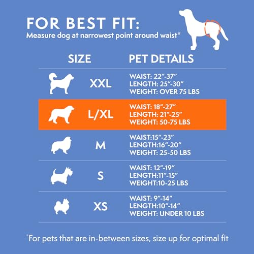 Simple Solution Disposable Female Dog Diapers, Absorbent Leak Proof Protection for Incontinence, Puppy Training, Heat Cycle, Travel, and Housebreaking, Large/XL Dogs, 18–27 Inch Waist, 12 Count - Image 4