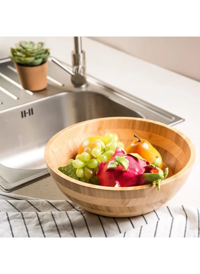 DANUBE HOME Aaron Bamboo Salad Bowl Nature D28 X 10Cm Fy23010