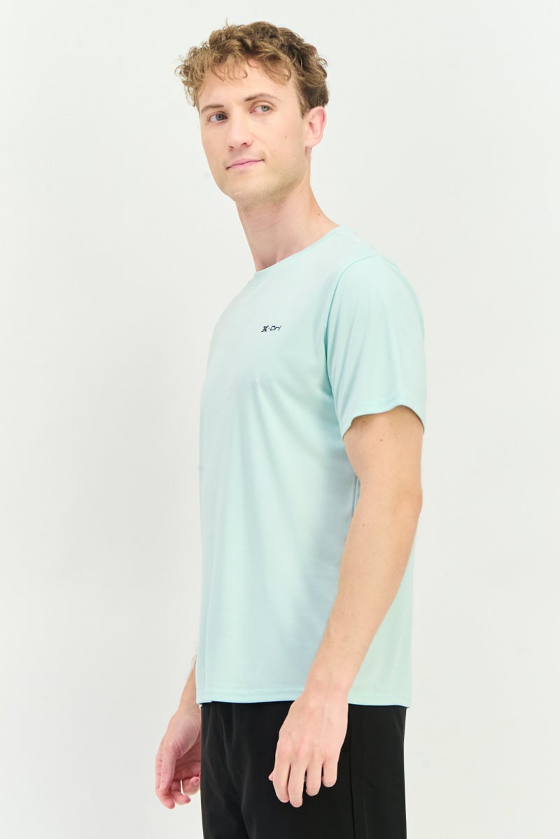 RBX Men Sportswear Fit Short Sleeves Training T-Shirt, Clearly Aqua - Image 4