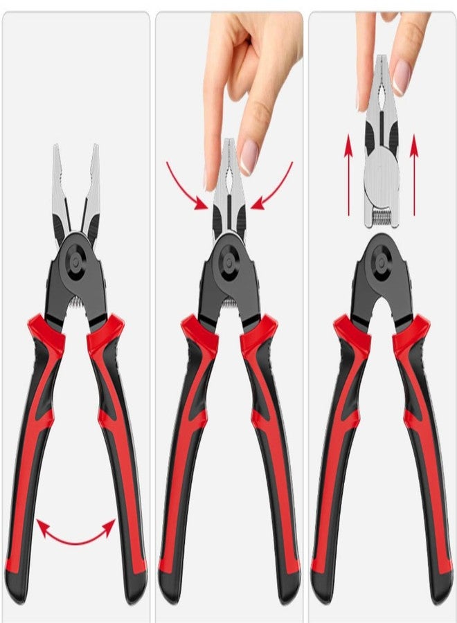 FLZOSPER Multifunctional Pliers - 5 in 1 All Purpose Heavy Duty Tool Kit, Durable Dual-Color PVC Handle Pliers - Image 4