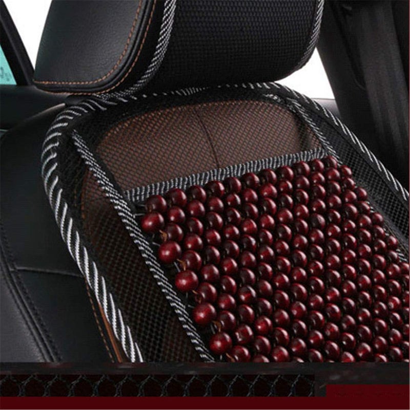 LKXHarleya Wood Bead Car Seat Cover Cushion, Cooling & Breathing, Automotive Beaded Driver Seat Massager Cushion for Lower Back Pain - Image 3