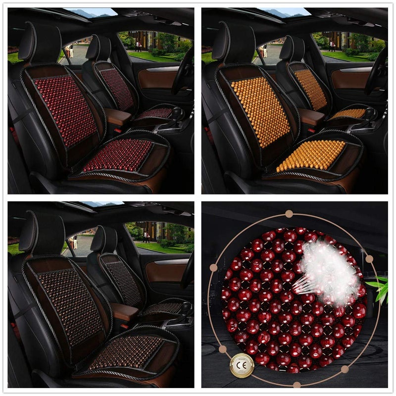 LKXHarleya Wood Bead Car Seat Cover Cushion, Cooling & Breathing, Automotive Beaded Driver Seat Massager Cushion for Lower Back Pain - Image 4