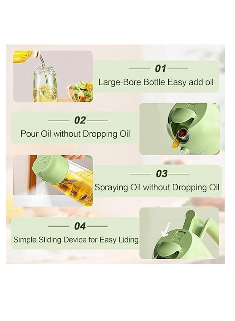 Cool Baby COOLBABY 2-in-1 Olive Oil Dispenser & Sprayer, 470ml Glass Oil Bottle, Fine Mist Oil Mister for Cooking, Air Fryer, Salad, BBQ & Roasting – Green - Image 2