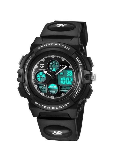 Kids Watch, Boys Watches Ages 5-15, Analog Digital Watch for Kids Watch Boys Girls, Kids Waterproof Watch with Alarm Clock Stopwatch Wrist Watch, Birthday Gifts(Black)