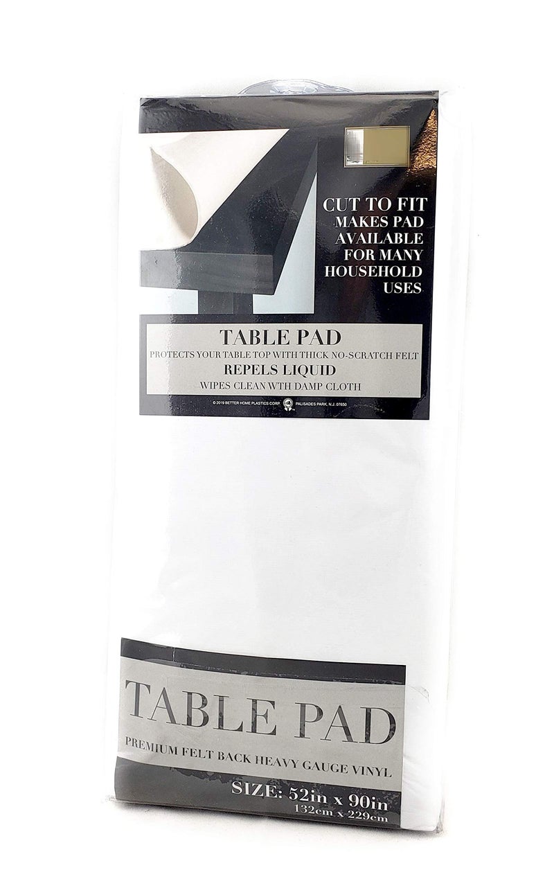 Homestyle Felt Back Vinyl Table Pad 52" x 90" – Cut-to-Fit Waterproof Table Protector with Flannel Backing – Heat-Resistant Dining Pad for Daily or Under Tablecloth Use - Image 2