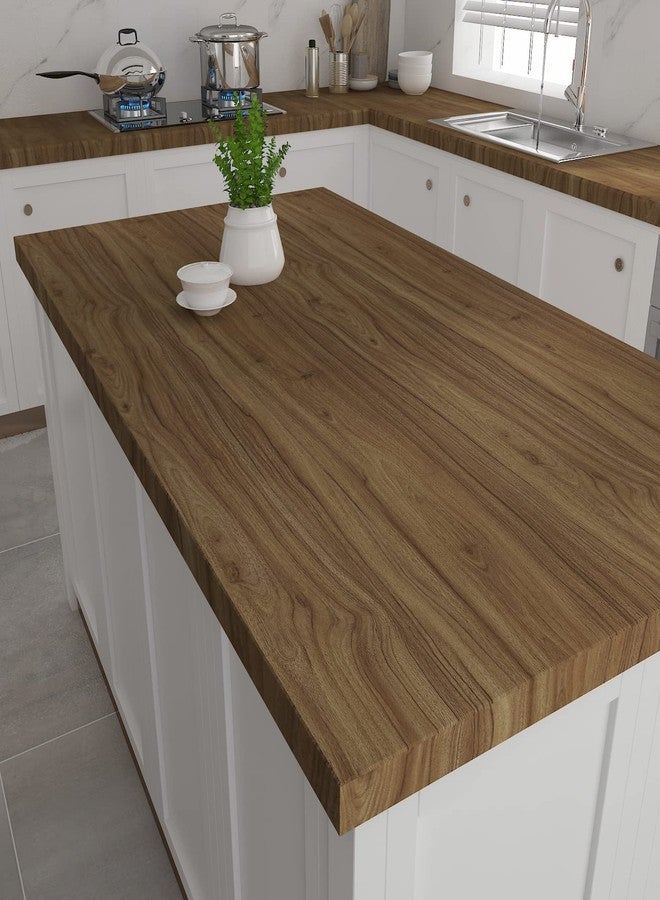 Decotalk Wood Contact Paper Brown Wood Grain Contact Paper 17.7"x120" Wood Wallpaper Peel and Stick for Walls Removable Wood Look Contact Paper Brown Wood Contact Paper for Cabinets Decorative Vinyl - Image 3