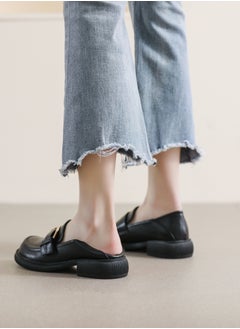 Loquat English Style Soft Soled Leather Shoes Black  - Image 3
