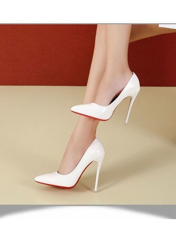 Shougu New High Heels Lacquered Leather Shallow Mouth Single Shoes with Ultra Fine Heels 12CM - Image 1
