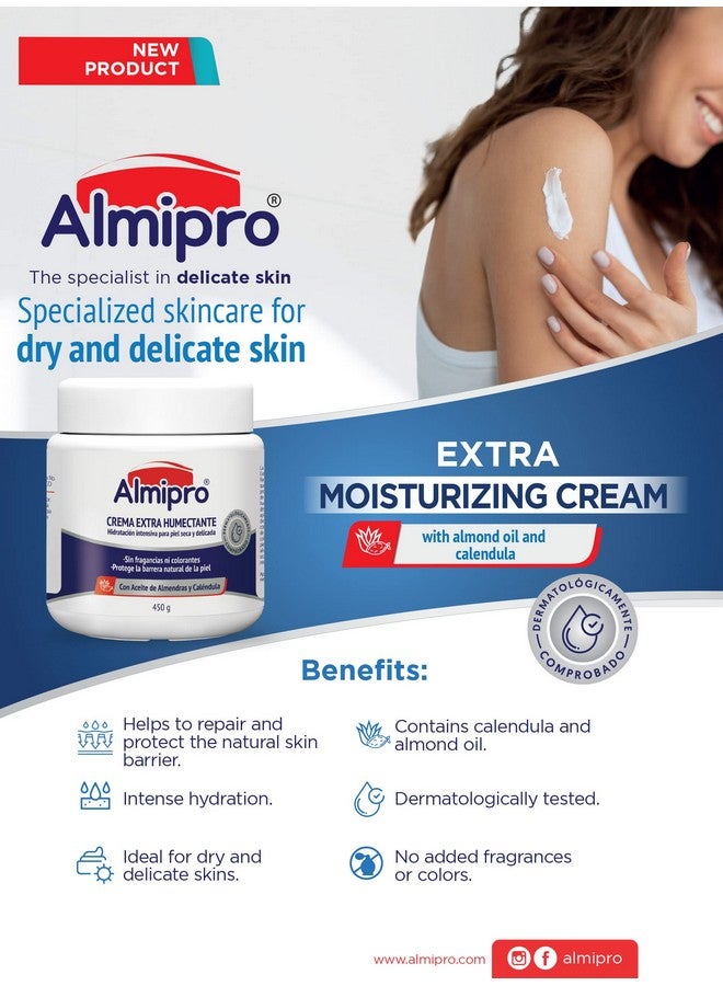 Almipro Extra Moisturizing Cream. Daily Skin’S Barrier Protectant & Moisturizer Cream For Fragile Dry Skin. Intense Hydration Moisturizer With Calendula & Almond Oils For Mature Thin Delicate Skin. - Image 3