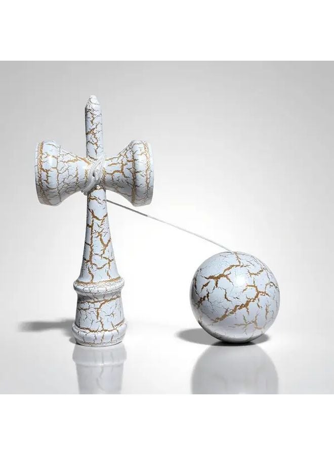 White Golden Crack Balls Kendama Sword Set Wooden Training Adults Beginners - Image 2